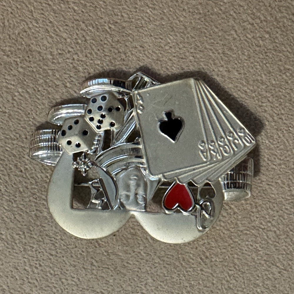 Card Player Broach/ Pin‎ By AJC Company In New York Signed